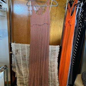 Calvin Klein Maxi strip orange grey 14 quick dry dress
